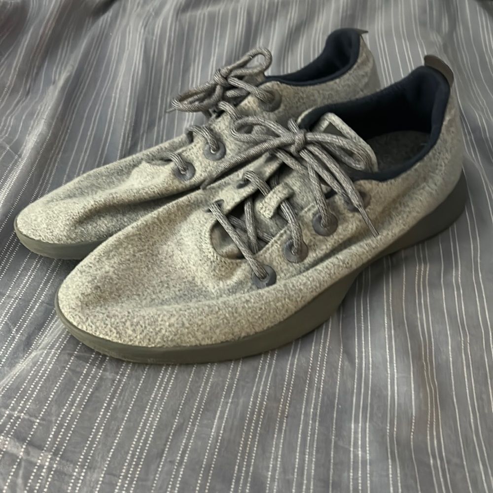 Allbirds Gray Wool Runners Lace Up Everyday Sneakers Size 13